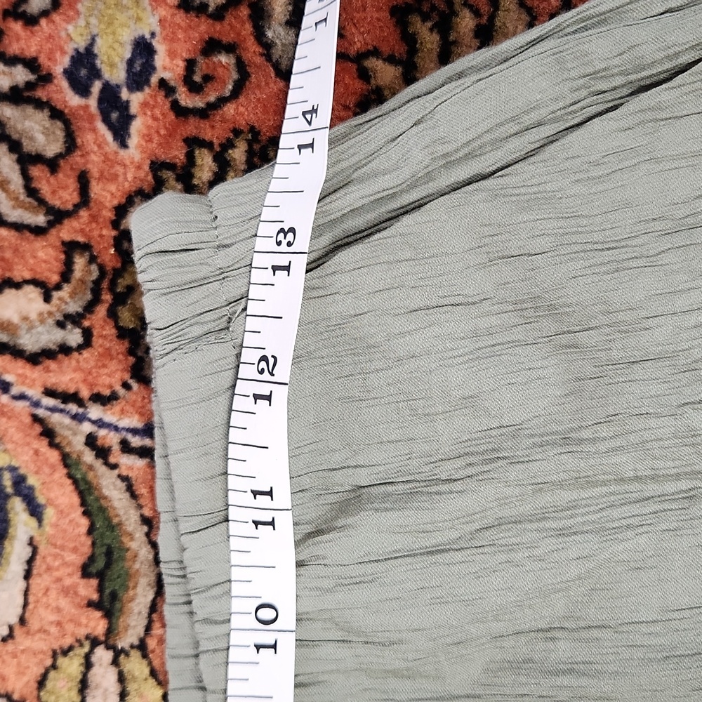 Zara Light Olive Green Flowy Wide Leg Pants Lightweight XS Viscose Blend - Picture 5 of 8